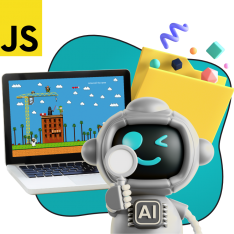 Язык программирования JavaScript + AI. Проектное обучение + геймификация + AI-помощники - КИБЕРшкола программирования для детей, компьютерные курсы для школьников, начинающих и подростков - KIBERone г. Звенигород